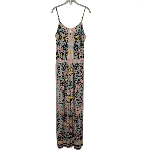 Beige by eci Jumpsuit Women's Sleeveless Floral Print Straight Leg JUMPSUIT  12